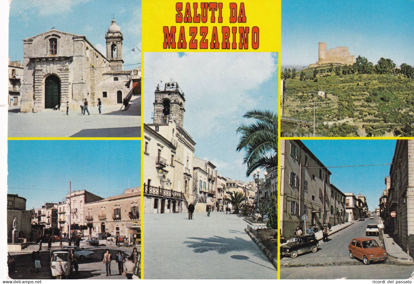 Cartolina Mazzarino ( Caltanissetta ) Saluti Con Vedutine - Caltanissetta