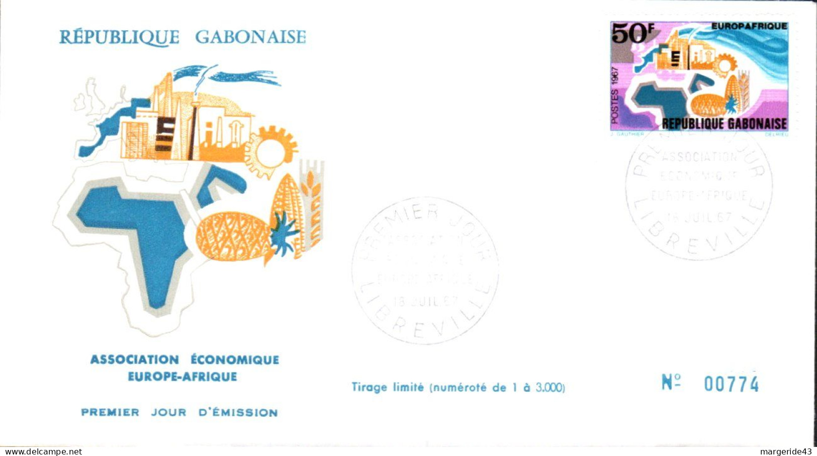 GABON FDC 1967 ASSOCIATION EUROPAFRIQUE - Gabon