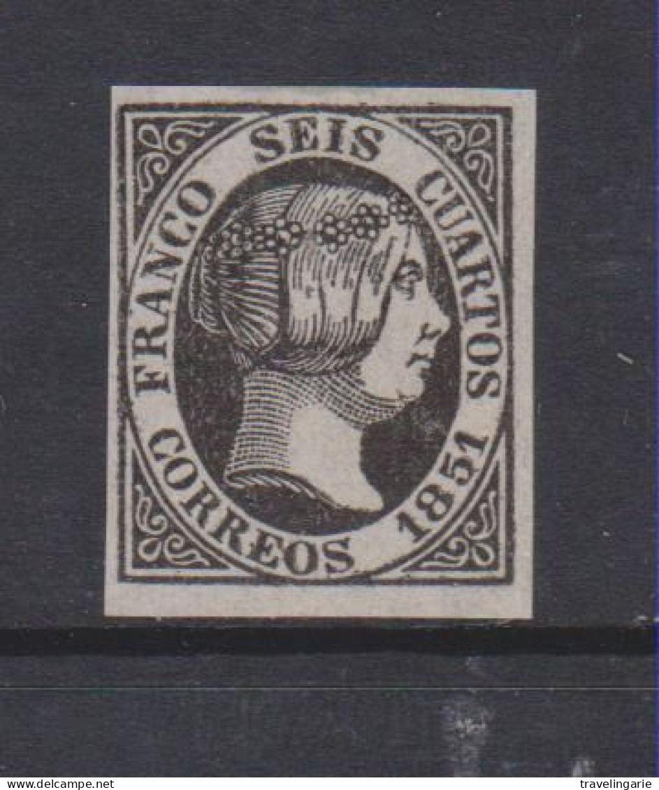 Espana 1851 Isabel II 6 C FAUX, FALSE ! ** MNH - Nuevos