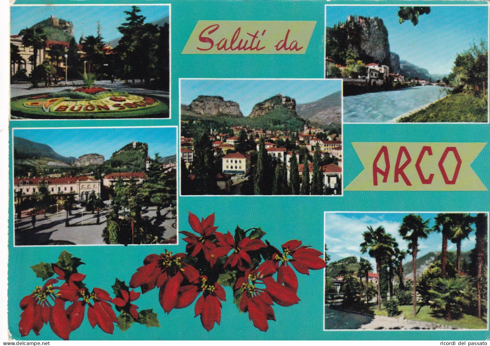 Cartolina Arco ( Trento ) Saluti Con Vedutine - Trento