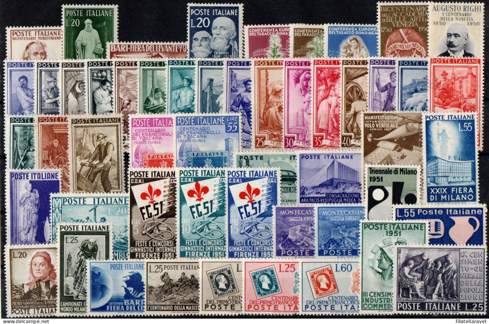 Italia Repubblica 45/55 Meno Democratica E Risorgimento .Completa Integra.(Con Possibilità Di Completare Su Richiesta) - 1946-60: Mint/hinged