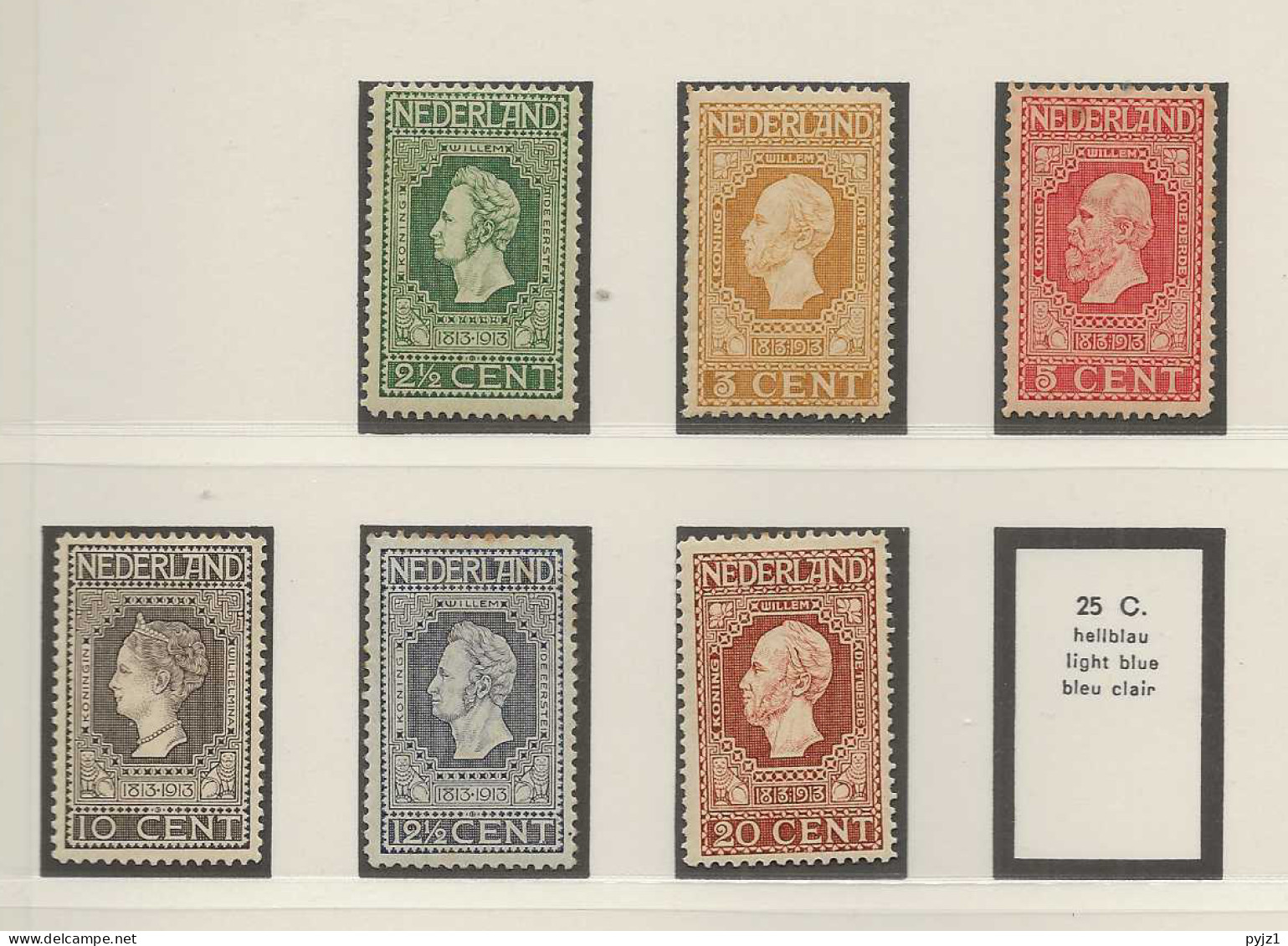 1913 MH/* Netherlands NVPH 90-95 - Neufs