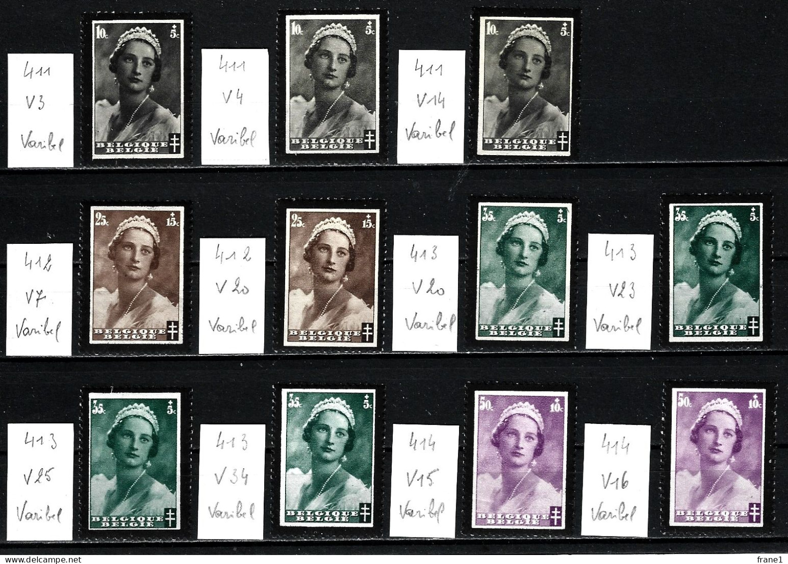 LOT 411/12/12/14   11 Var. LUPPI/VARIBEL  (XX) MNH - 1931-1960