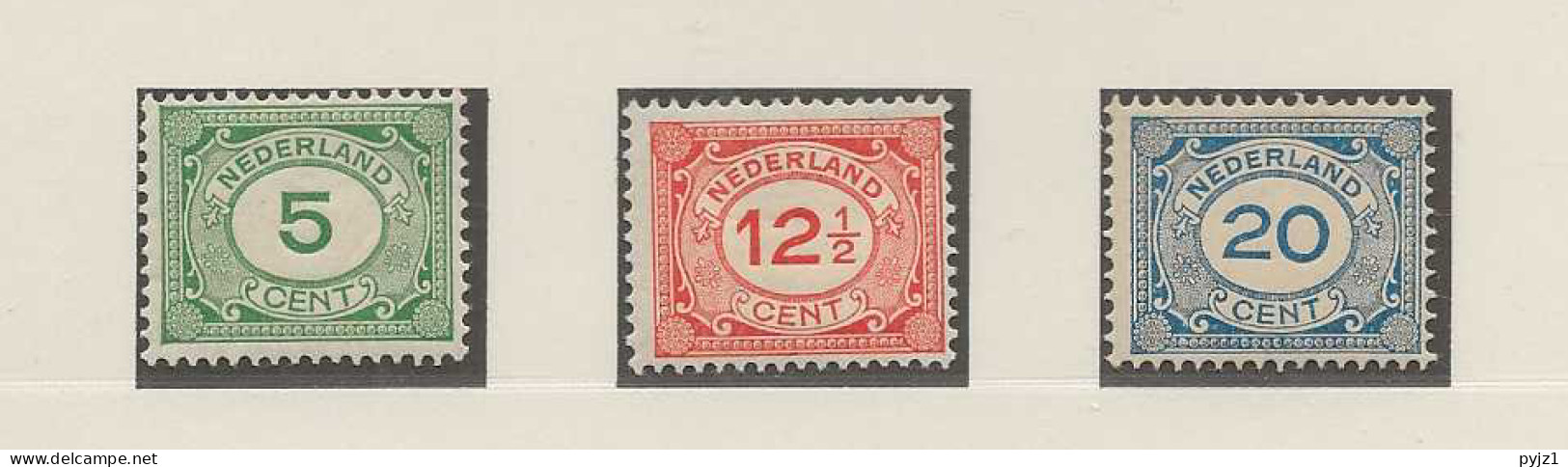 1921 MH/* Nederland NVPH 107-09 - Unused Stamps