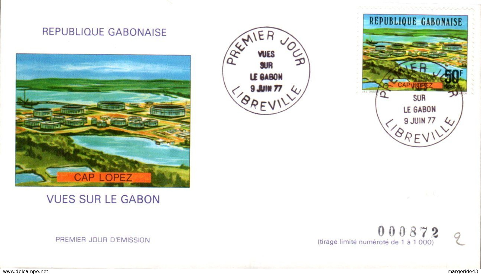 GABON FDC 1977 VUES SUR LE GABON - Gabun (1960-...)