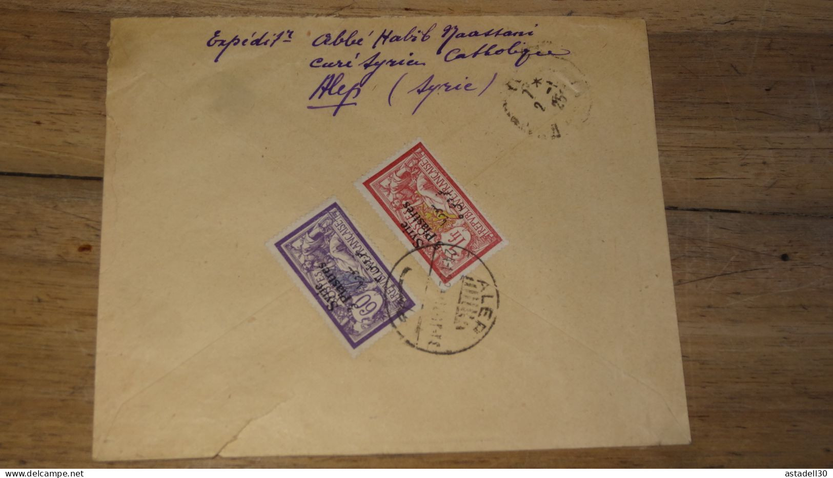 Enveloppe SYRIE, Recommandée, Alep 1925 ......... Boite1 ..... 240424-196 - Storia Postale