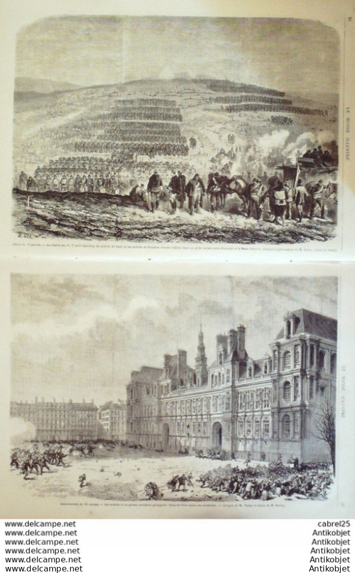 Le Monde Illustré 1871 N°720 Montoire Troo (41) Bapaumes (92) Nuits St Georges (21) Mont Valerien (92) - 1850 - 1899