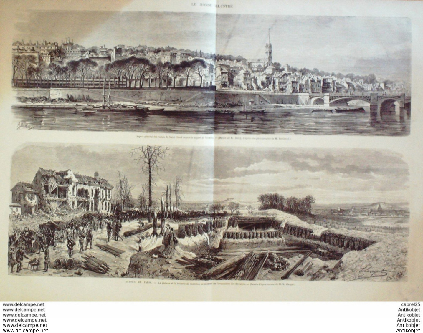 Le Monde Illustré 1871 N°727 Gal Aurelle Paladines Paris Montmartre Puteaux St Cloud Chatillon (92) Bordeaux (33) - 1850 - 1899