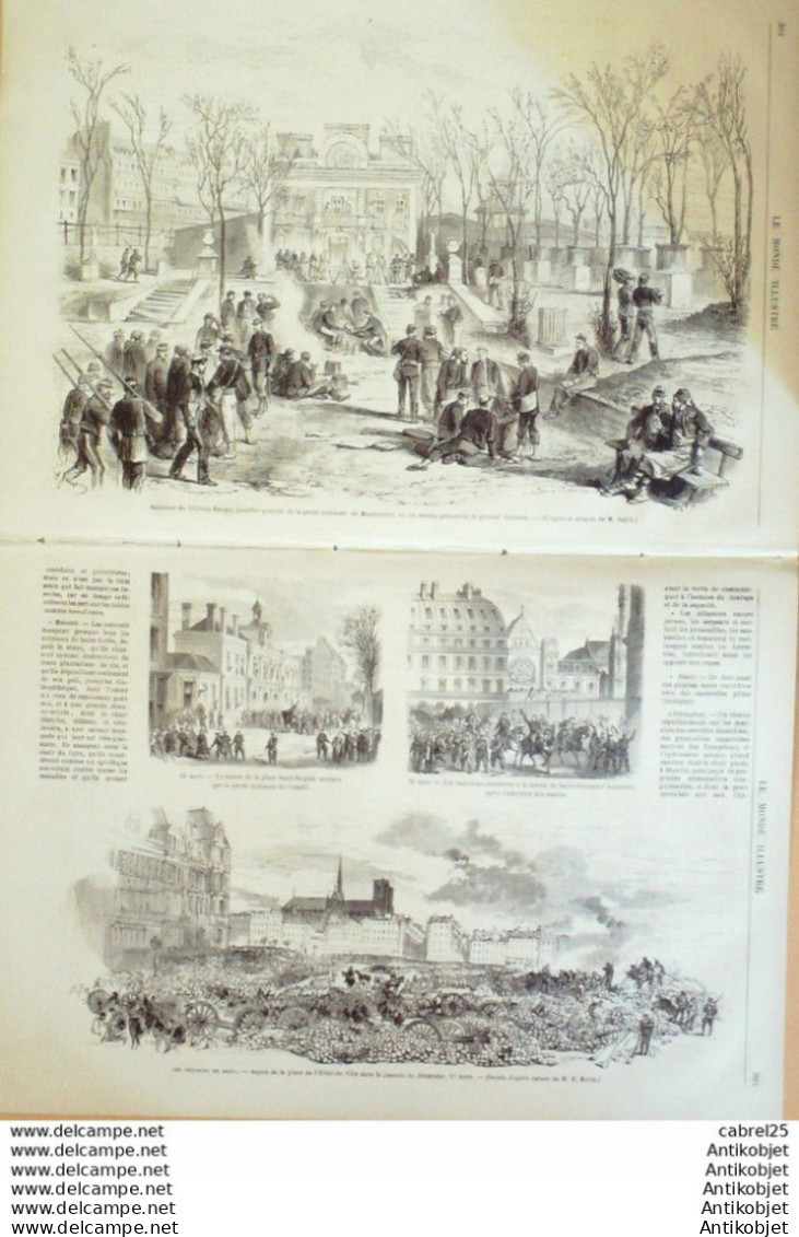 Le Monde Illustré 1871 N°729 Gal Lecomte Belleville Château Rouge Montmartre Versailles (78) - 1850 - 1899