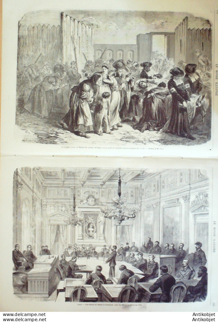 Le Monde Illustré 1871 N°731 Courbevoie Meudon Chatillon (92) Guerre Civile La Guillotine  - 1850 - 1899