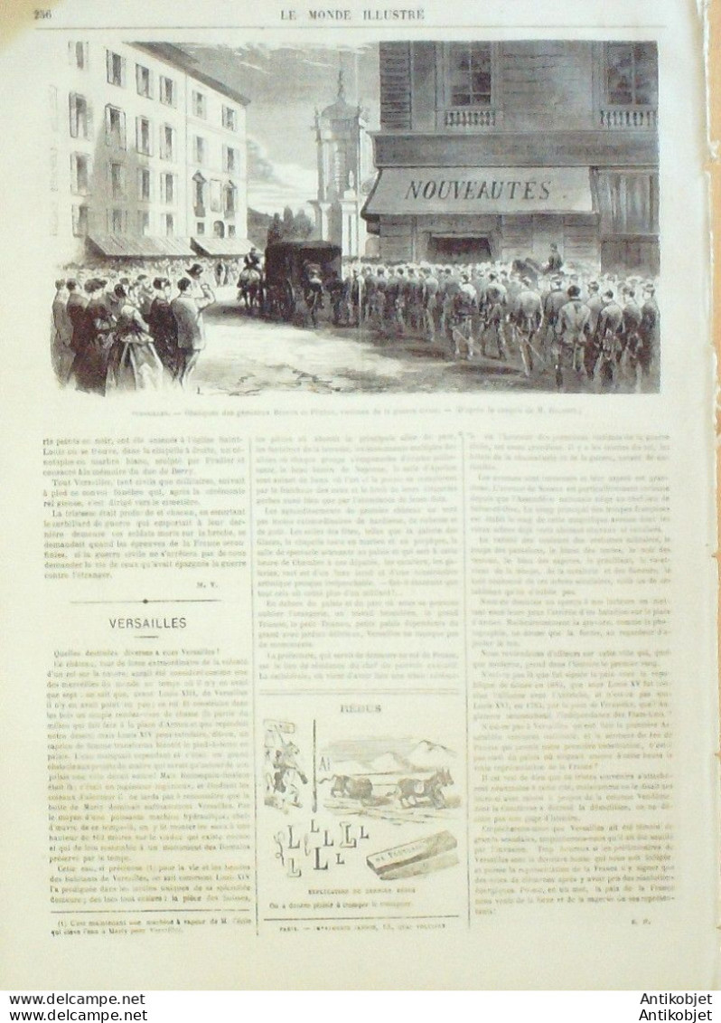 Le Monde Illustré 1871 N°732 Asnières Asnières Chatillon Courbevoie Meudon (92) Versailles (78) Montmartre - 1850 - 1899