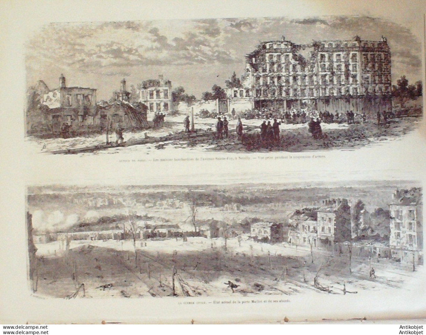 Le Monde Illustré 1871 N°734 Paris Guerre Civile Fort Issy (92) Neuilly Montrouge (92) Bicêtre (94) - 1850 - 1899