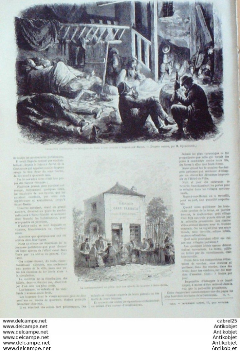 Le Monde Illustré 1871 N°737 Paris Concorde Av Rapp St-Denis (93) Nogent (94) Versailles (78) Thiers Pouyer - 1850 - 1899