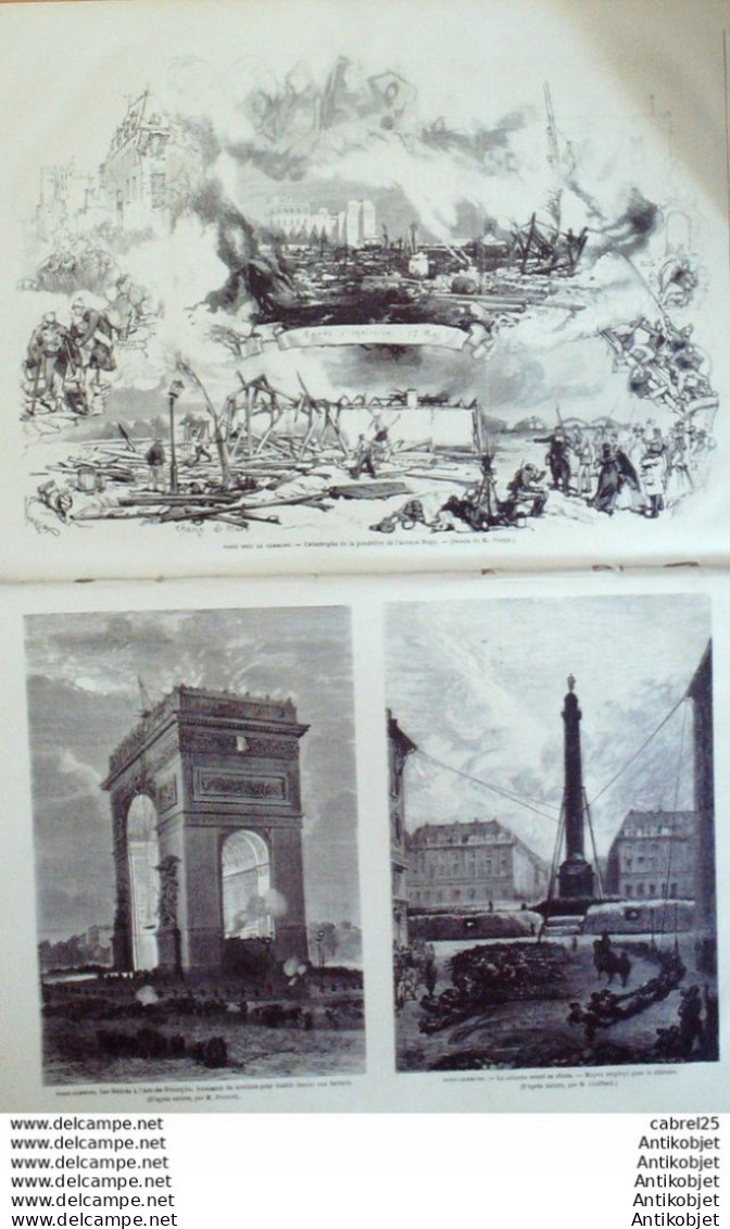 Le Monde Illustré 1871 N°737 Paris Concorde Av Rapp St-Denis (93) Nogent (94) Versailles (78) Thiers Pouyer - 1850 - 1899