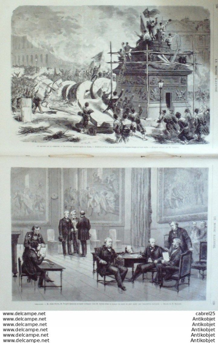 Le Monde Illustré 1871 N°737 Paris Concorde Av Rapp St-Denis (93) Nogent (94) Versailles (78) Thiers Pouyer - 1850 - 1899