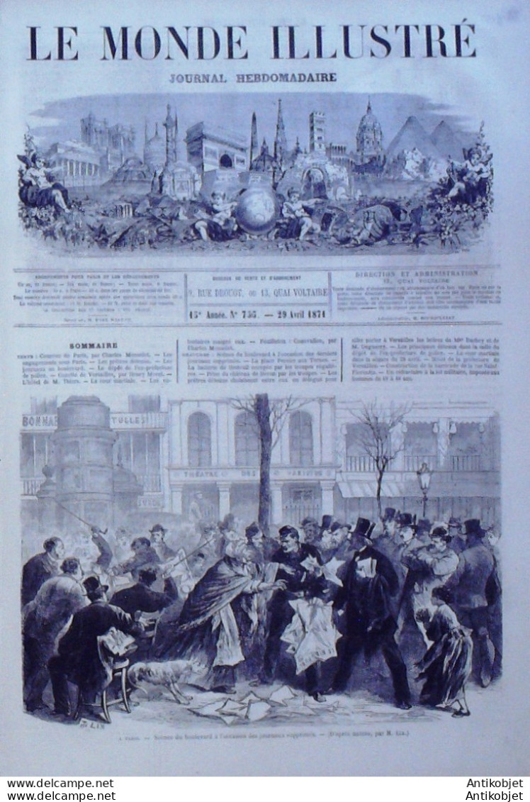 Le Monde Illustré 1871 N°733 Versailles (78) Paris 17 Place Péreire Fédérés Barricades - 1850 - 1899