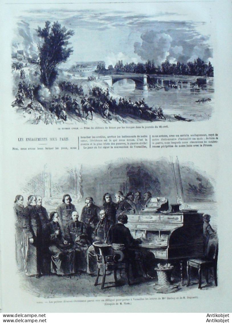 Le Monde Illustré 1871 N°733 Versailles (78) Paris 17 Place Péreire Fédérés Barricades - 1850 - 1899