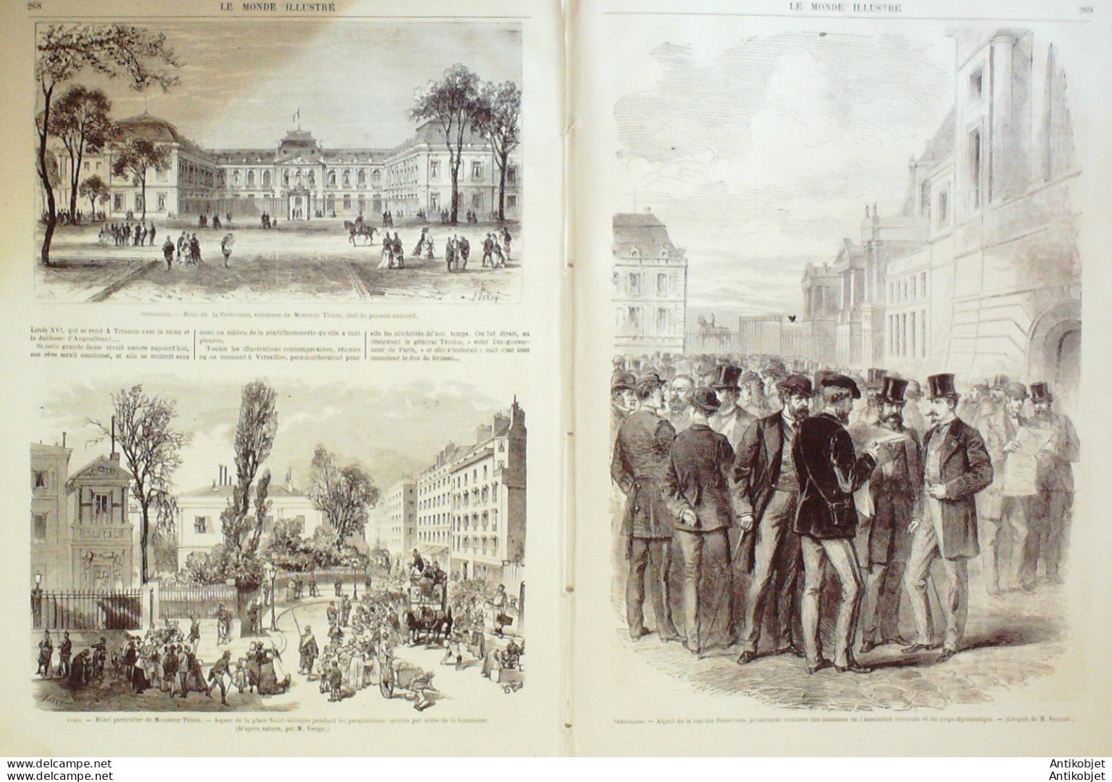 Le Monde illustré 1871 n°733 Versailles (78) Paris 17 place Péreire fédérés barricades