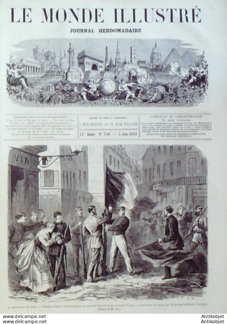 Le Monde Illustré 1871 N°738 Paris Incendiaires Pétroleuses Versailles (78)  - 1850 - 1899