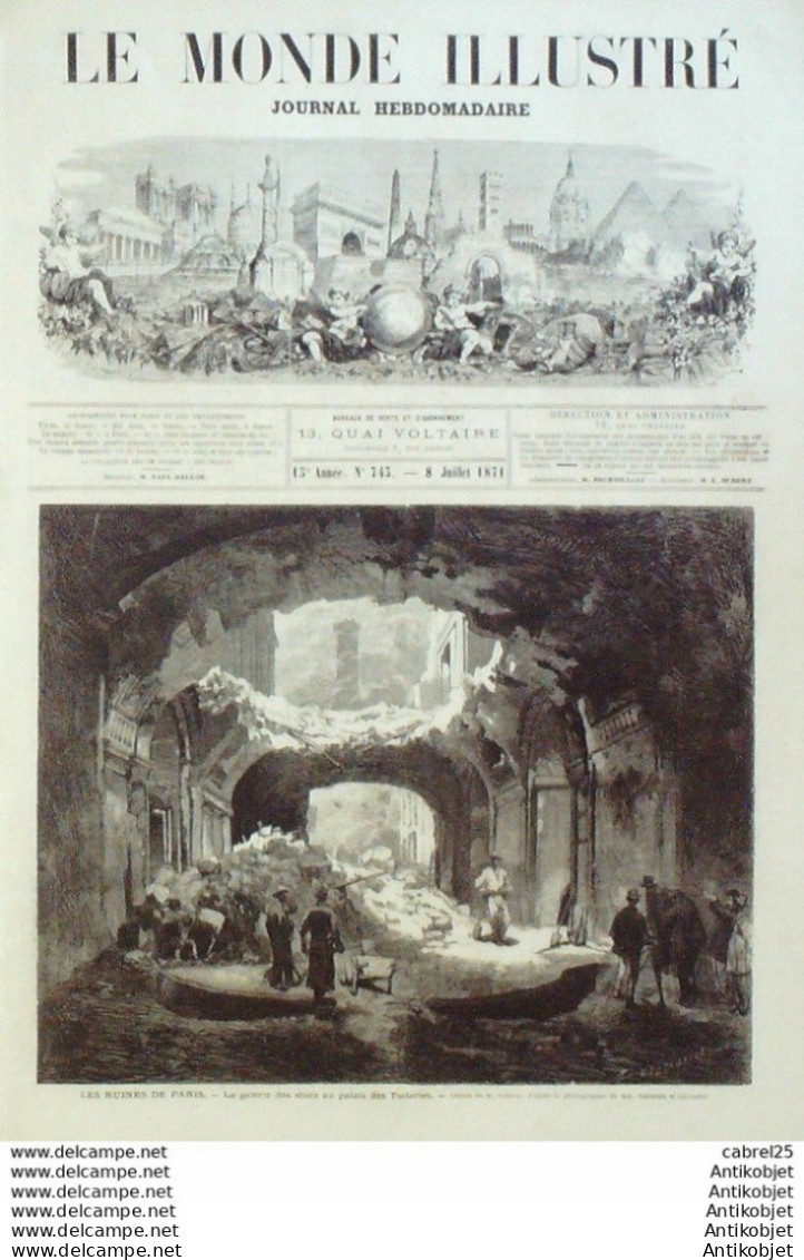 Le Monde Illustré 1871 N°743 Allemagne Hambourg Teutonia Marseille (13) Nd Garde If Issy (92) Angleterre Londres - 1850 - 1899