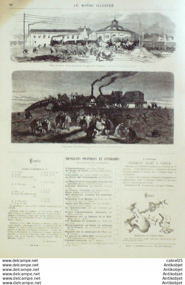 Le Monde Illustré 1871 N°747 Poitiers (86) Forbach (57) Nancy (54) Bourges (18) Nouvelle Caledonie Noumea  - 1850 - 1899