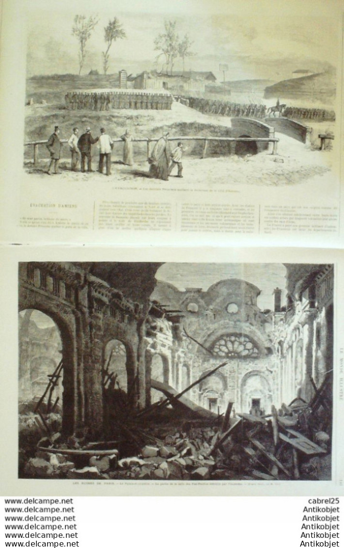 Le Monde Illustré 1871 N°750 Strasbourg (67) Reishoffen Bar Le Duc (55) Algérie Alma Italie Rome Palais Quirinal Amiens - 1850 - 1899