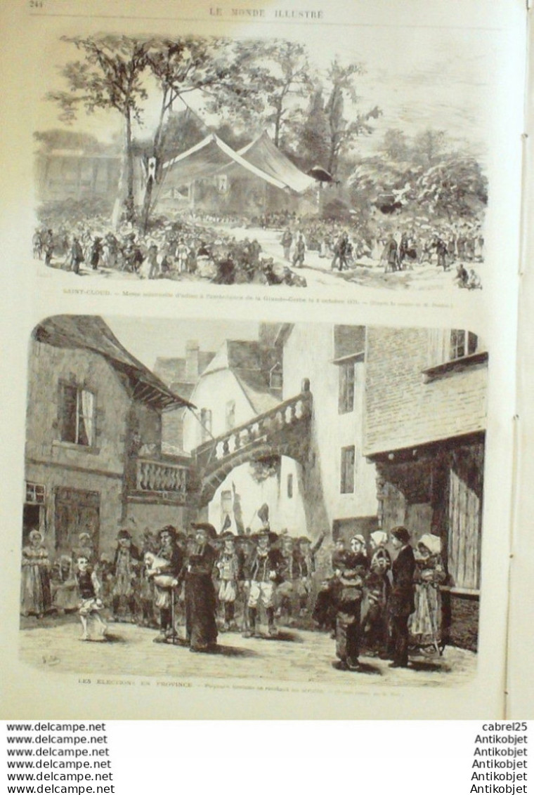 Le Monde Illustré 1871 N°757 Chateaudun (28) St-Cloud (92) Pornic (44) Espagne Monserrat Roi Amedee Dunkerque (59) - 1850 - 1899