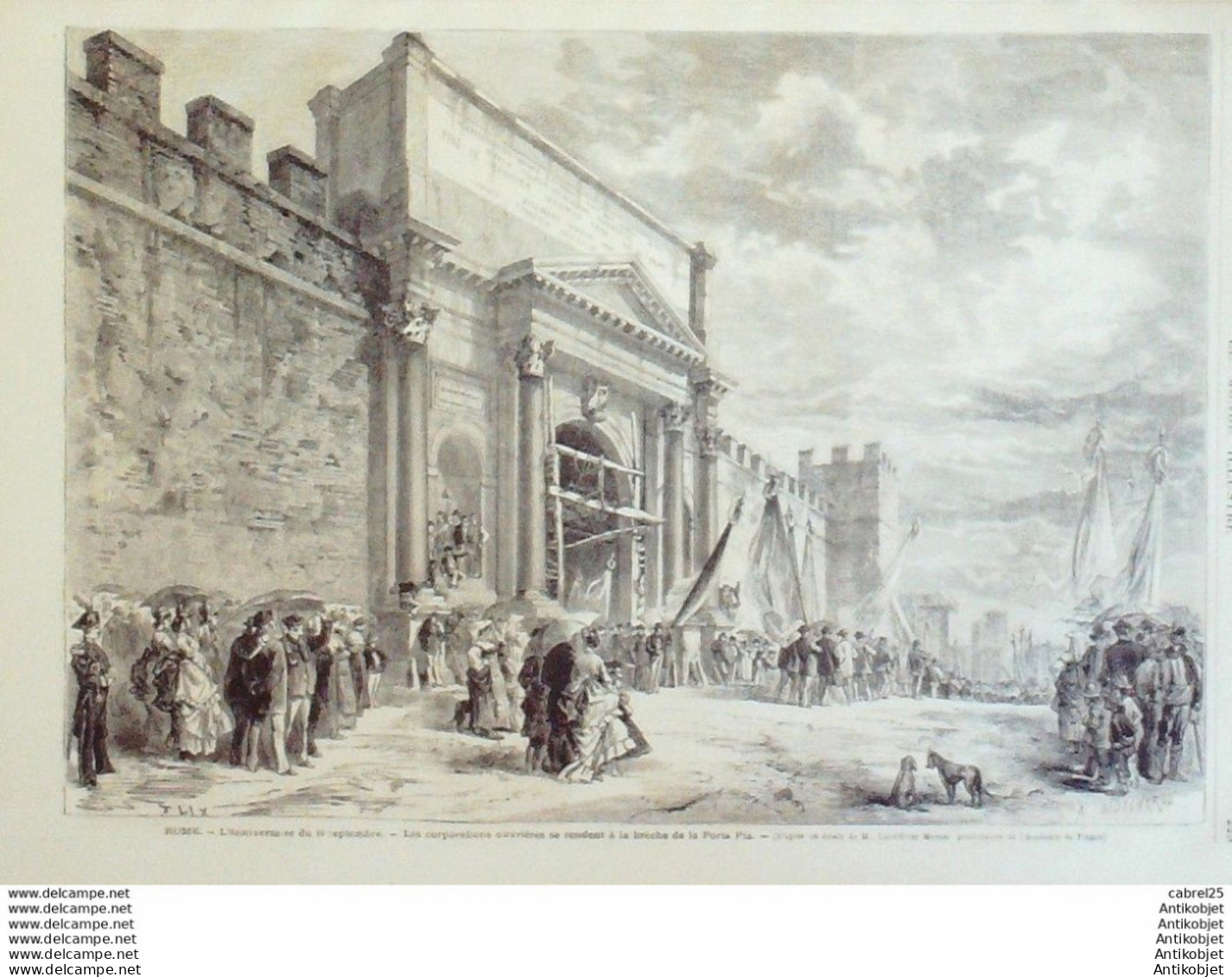 Le Monde Illustré 1871 N°756 Italie Rome Porte Pia Turin Palais Carignan Chantilly (60) Duc D'aumale - 1850 - 1899