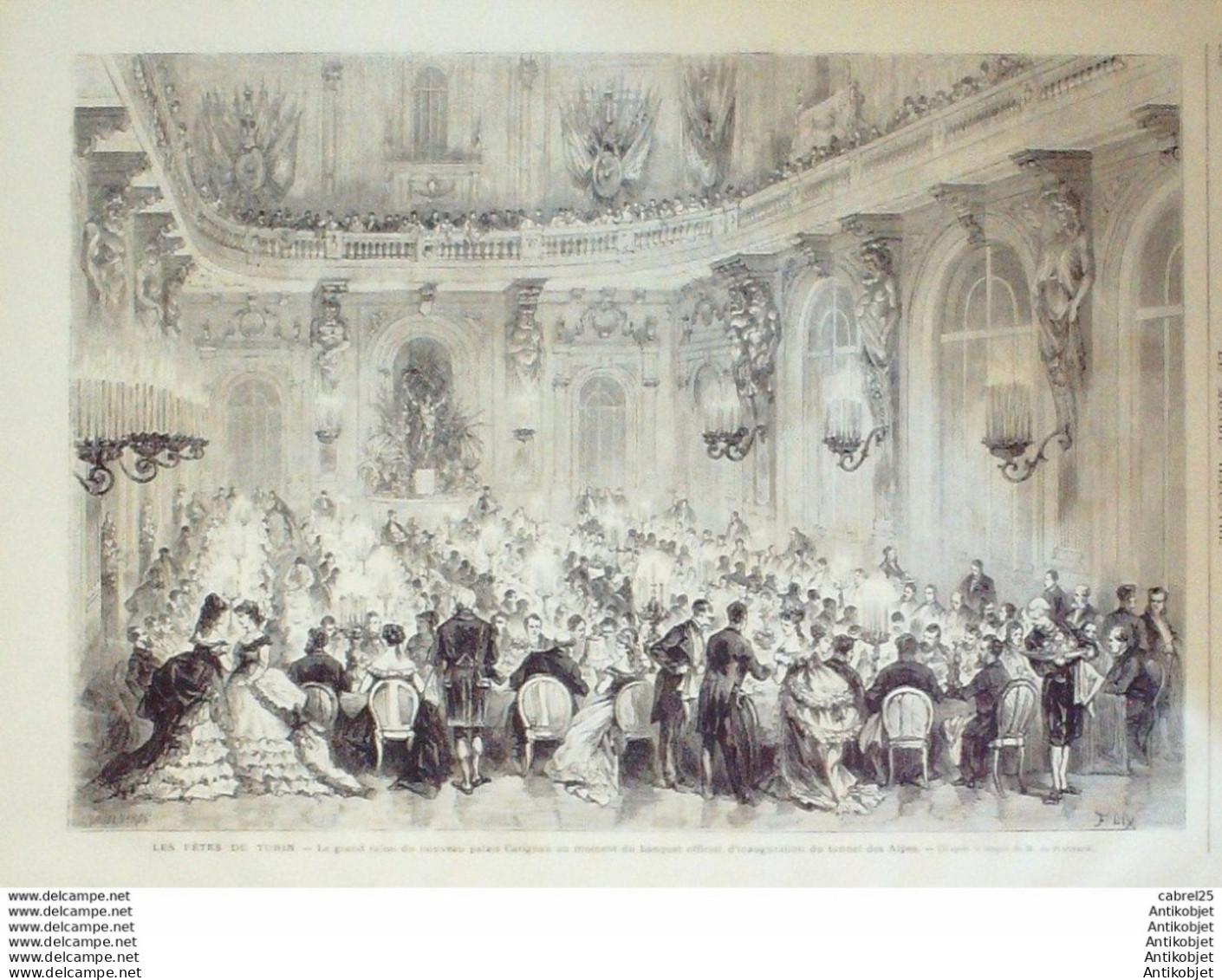 Le Monde illustré 1871 n°756 Italie Rome Porte Pia Turin Palais Carignan Chantilly (60) Duc D'aumale