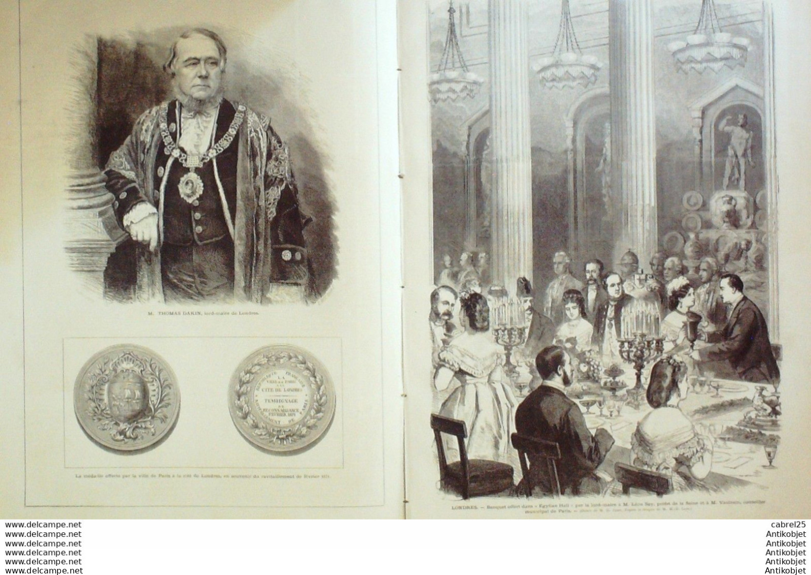 Le Monde Illustré 1871 N°759 Chateaudun (28) Usa Chicago Angleterre Londres Lord Thomas Dakin Burgoyne - 1850 - 1899