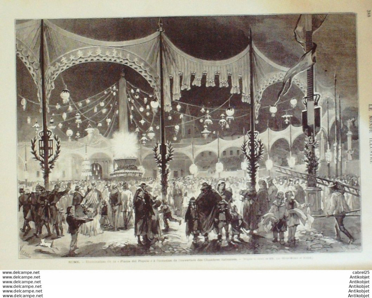 Le Monde Illustré 1871 N°766 Prince De Galles Italie Rome Monte Citorio Plazza Del Popolo Brésil Dom Pedro Ii Alcantara - 1850 - 1899