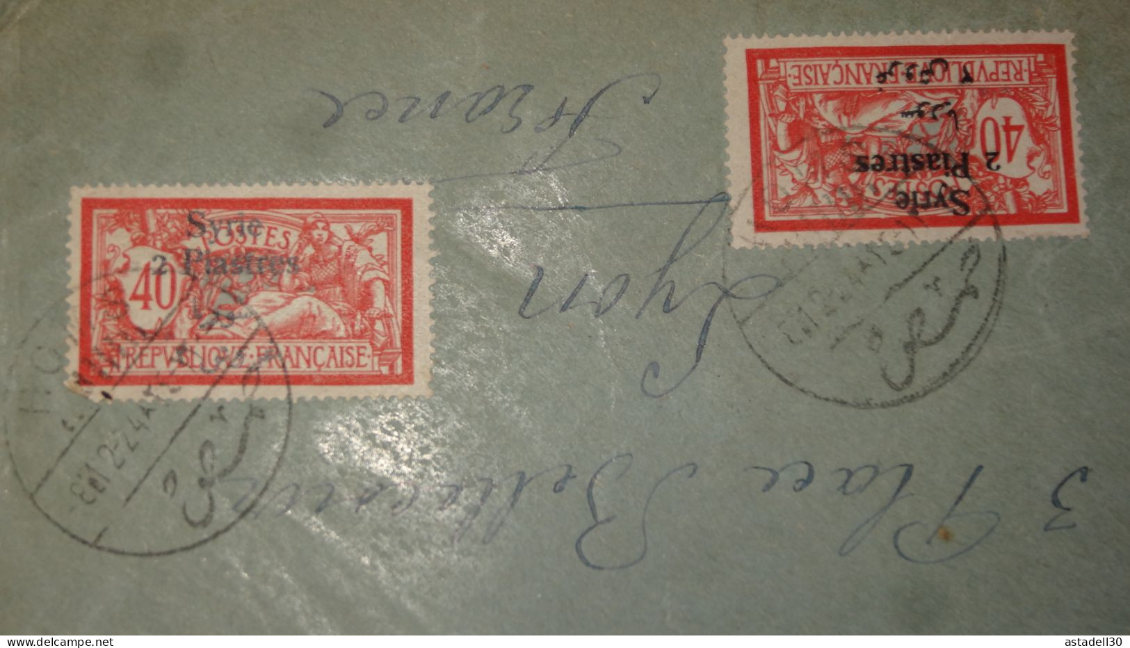 Enveloppe SYRIE,  Homs 1924 ......... Boite1 ..... 240424-198 - Cartas & Documentos