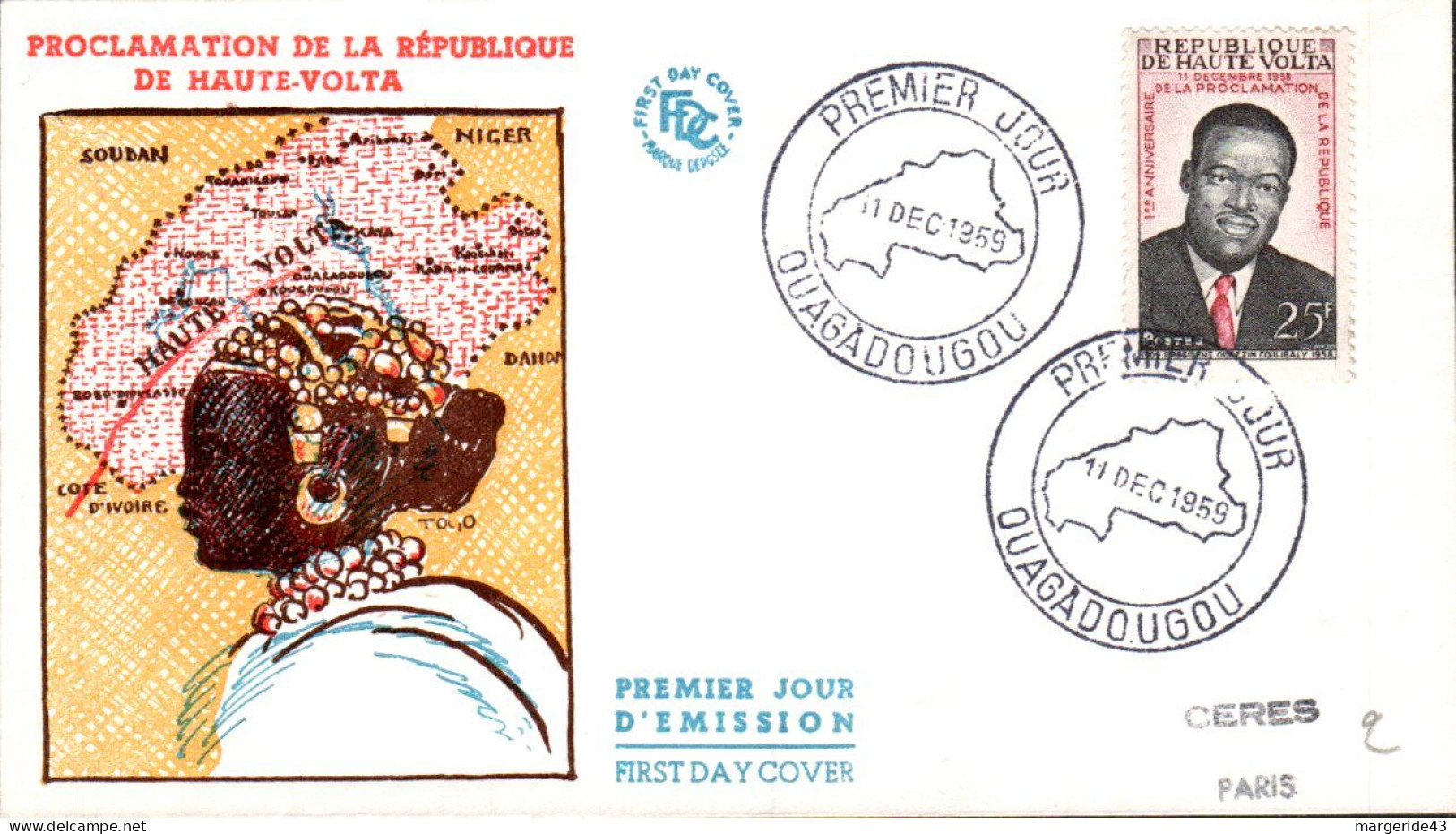 HAUTE VOLTA FDC 1960 INDEPENDANCE - Upper Volta (1958-1984)