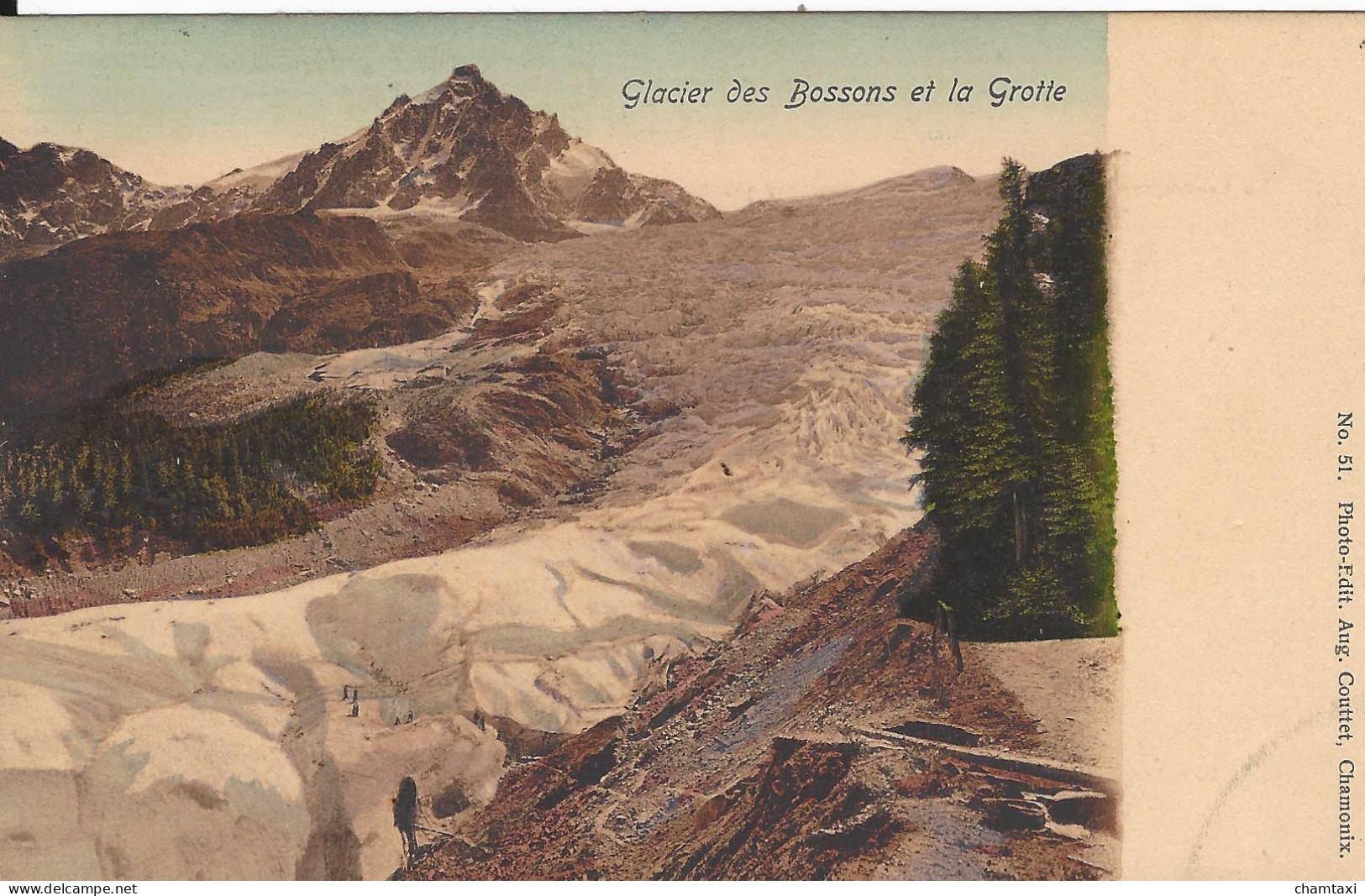 74 LES BOSSONS GLACIER DES BOSSONS CARTE COLORISEE VALLEE DE CHAMONIX MONT BLANC Editeur: COUTTET Auguste N° 51 - Chamonix-Mont-Blanc