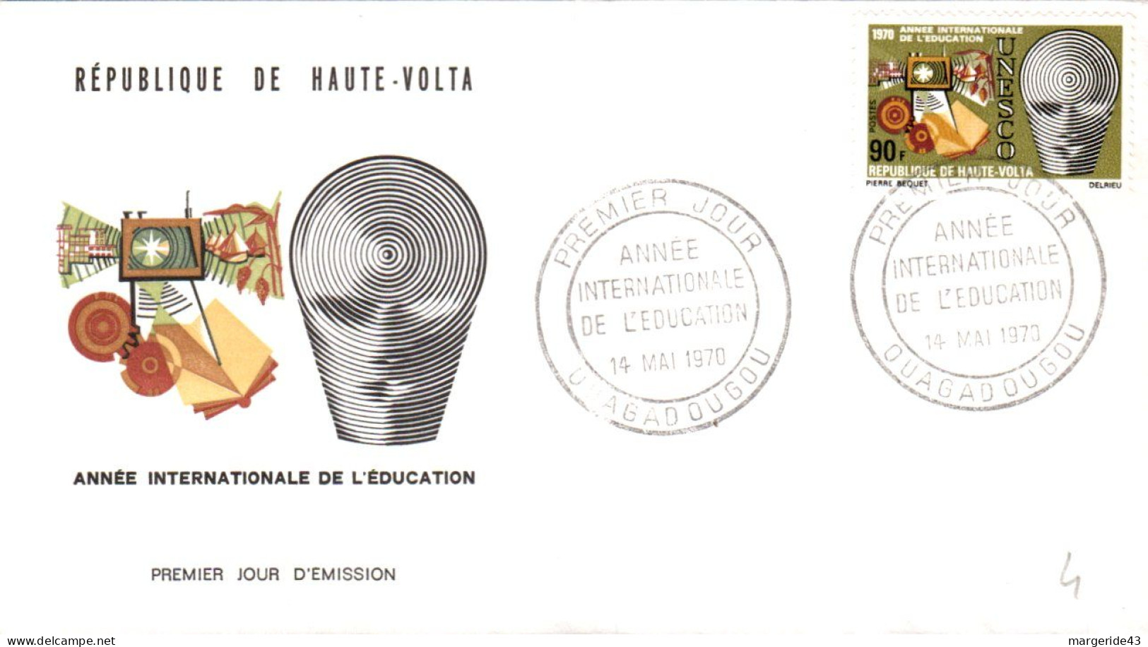HAUTE VOLTA FDC 1960 ANNEE DE L'EDUCATION - Haute-Volta (1958-1984)