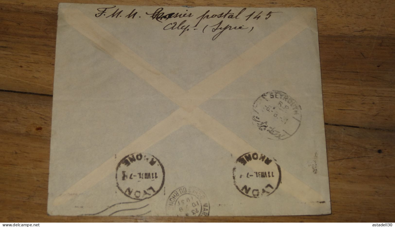 Enveloppe SYRIE, Avion,   Alep 1931 ......... Boite1 ..... 240424-199 - Lettres & Documents