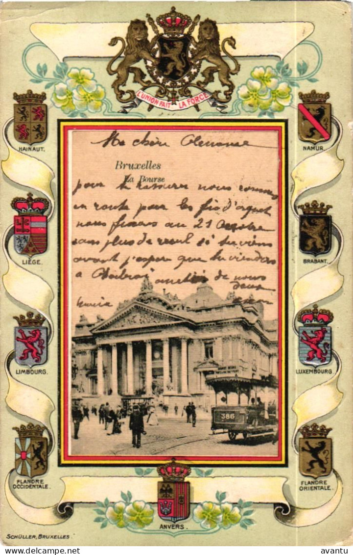 BRUXELLES / BRUSSEL / CARTE GAUFREE / RELIEF KAART / LA BOURSE / DE BEURS 1905 - Bauwerke, Gebäude