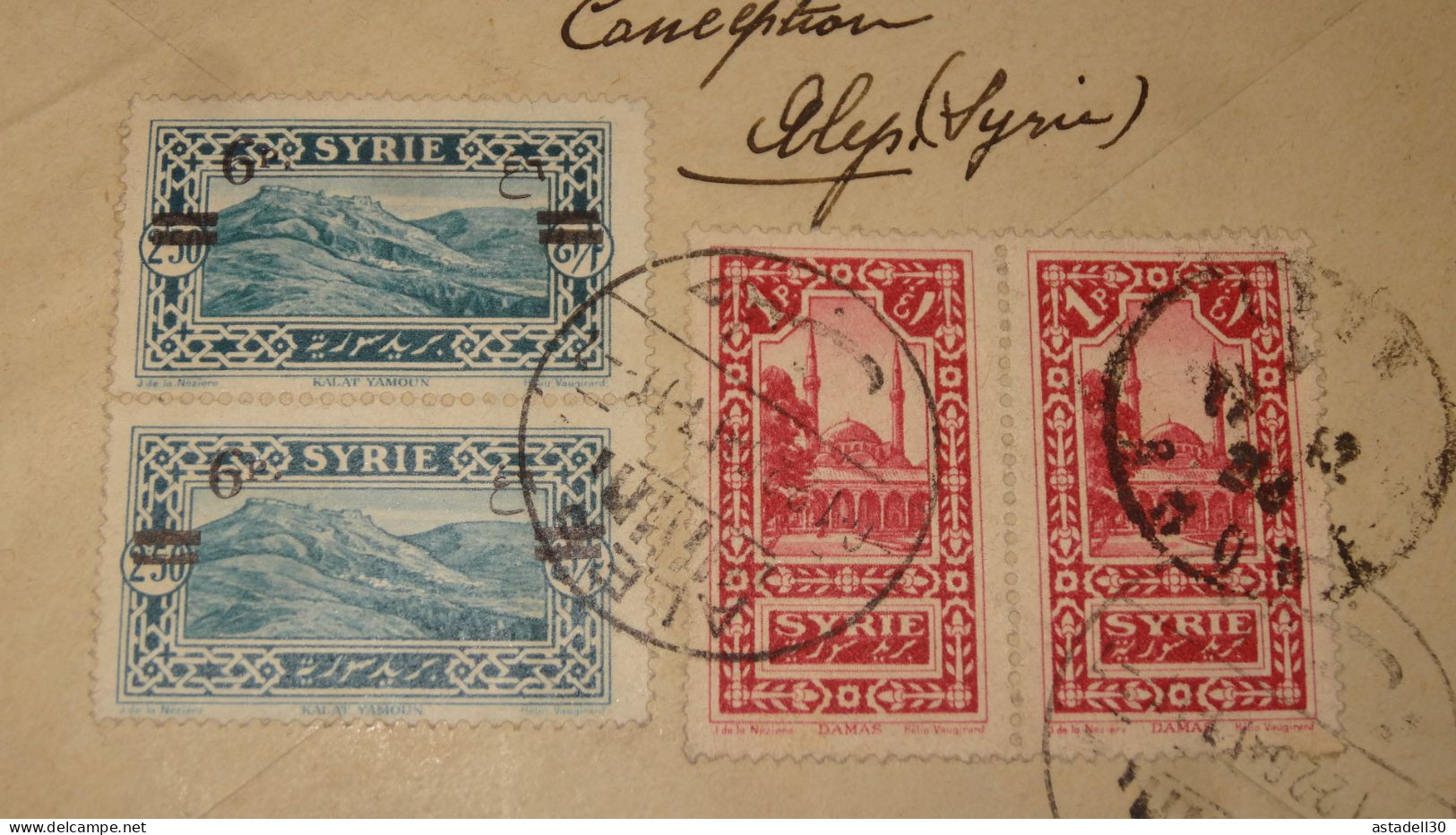 Enveloppe SYRIE, Recommandé,   Alep 1926 ......... Boite1 ..... 240424-200 - Brieven En Documenten
