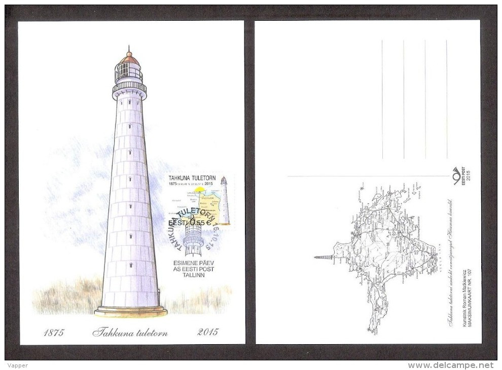 Lighthouses Tahkuna Lighthouse 2015 Estonia Stamp Maxicard Mi 839 - Leuchttürme