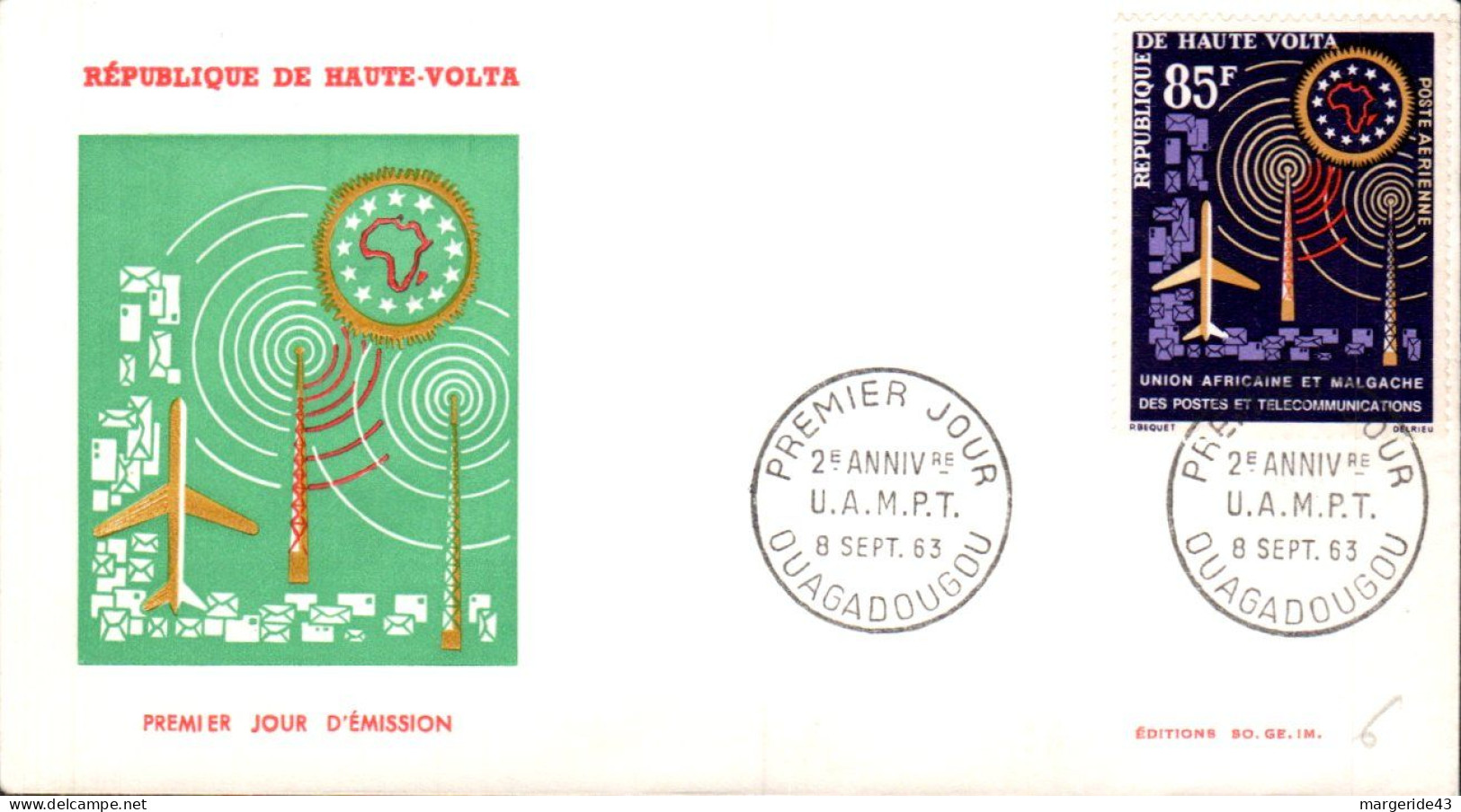 HAUTE VOLTA FDC 1963 2 ANS U A M P T - Upper Volta (1958-1984)