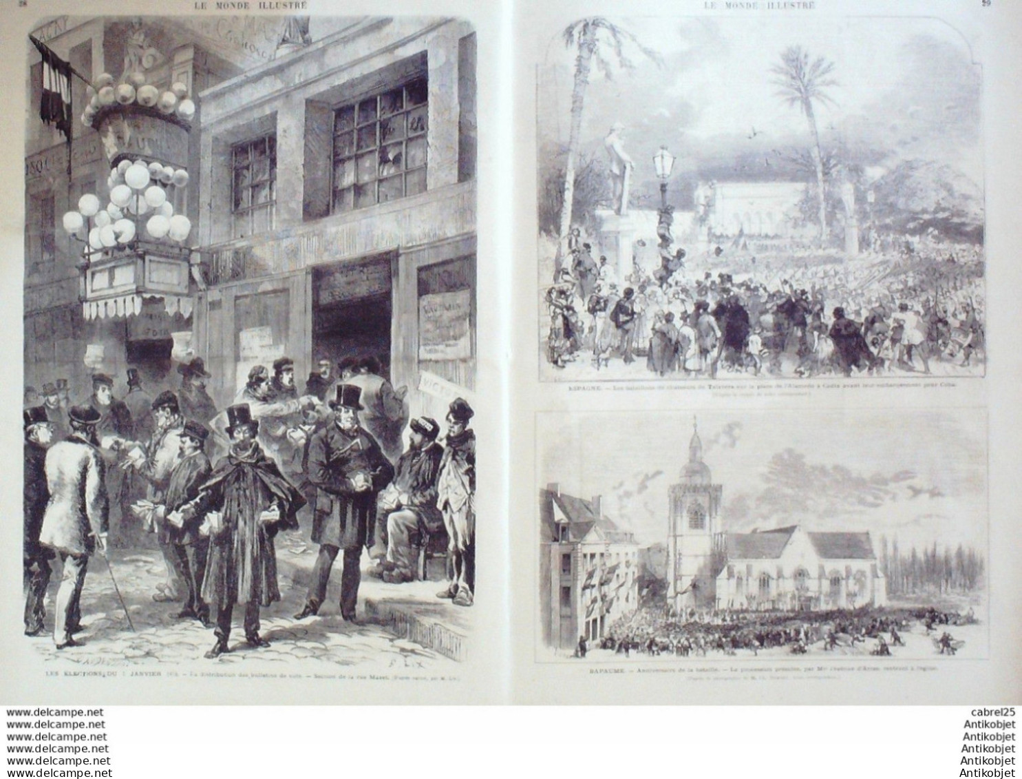 Le Monde Illustré 1872 N°770 Russie St-Pétersbourg Bapaume (62) Espagne Cadix Talavera - 1850 - 1899