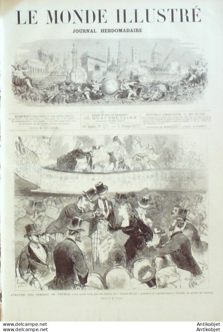 Le Monde Illustré 1872 N°773 Montvilliers Bazeilles (55) Antibes (06) Garoupe Phare St-Maixent (79) - 1850 - 1899