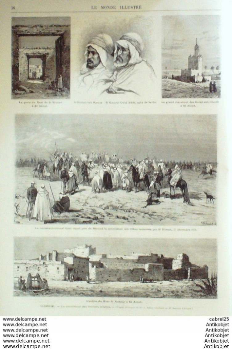 Le Monde Illustré 1872 N°771 Algérie El Ablod Si Kadour Ould Adda Si Kadour Ben Hamza Espagne Madrid - 1850 - 1899