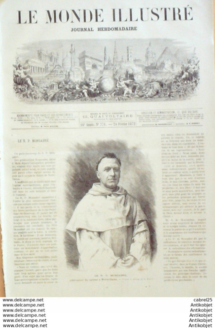 Le Monde Illustré 1872 N°776 Belgique Anvers Italie Turin Venise Inde Minlud Angleterre Trafalgar Square Courneuve - 1850 - 1899