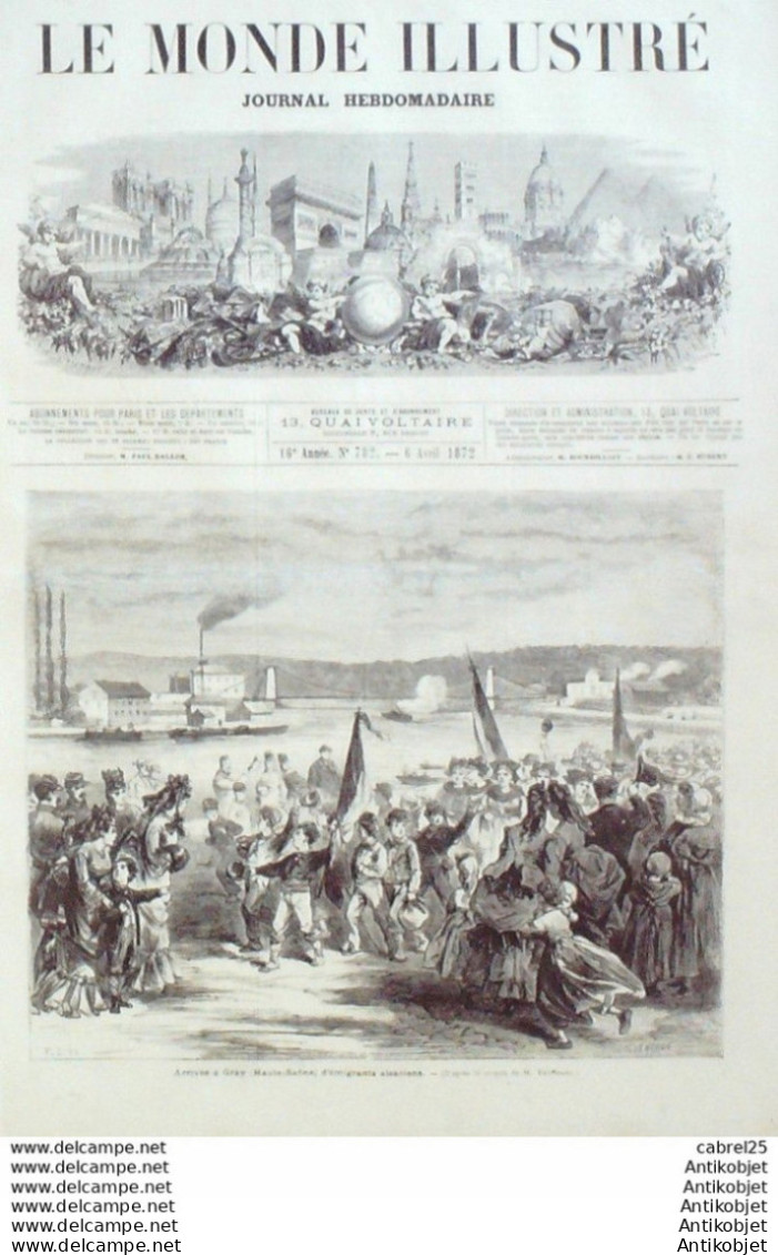 Le Monde Illustré 1872 N°782 Gray (70) Inde Iles Andamans Pénitencier Angleterre Oxford Cambridge Italie Rome - 1850 - 1899