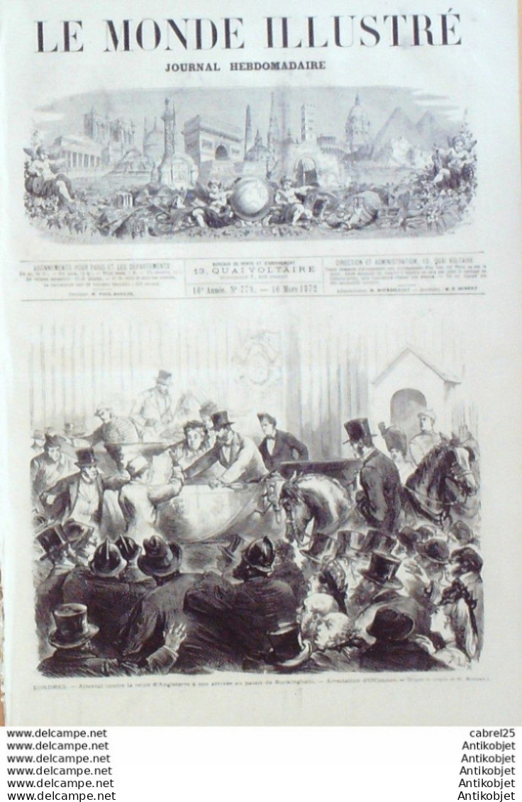 Le Monde Illustré 1872 N°779 Viet-Nam Saigon Go Kong Matas Cua Thien Rouen (76) Dunkerque (62) Thangsgiving - 1850 - 1899