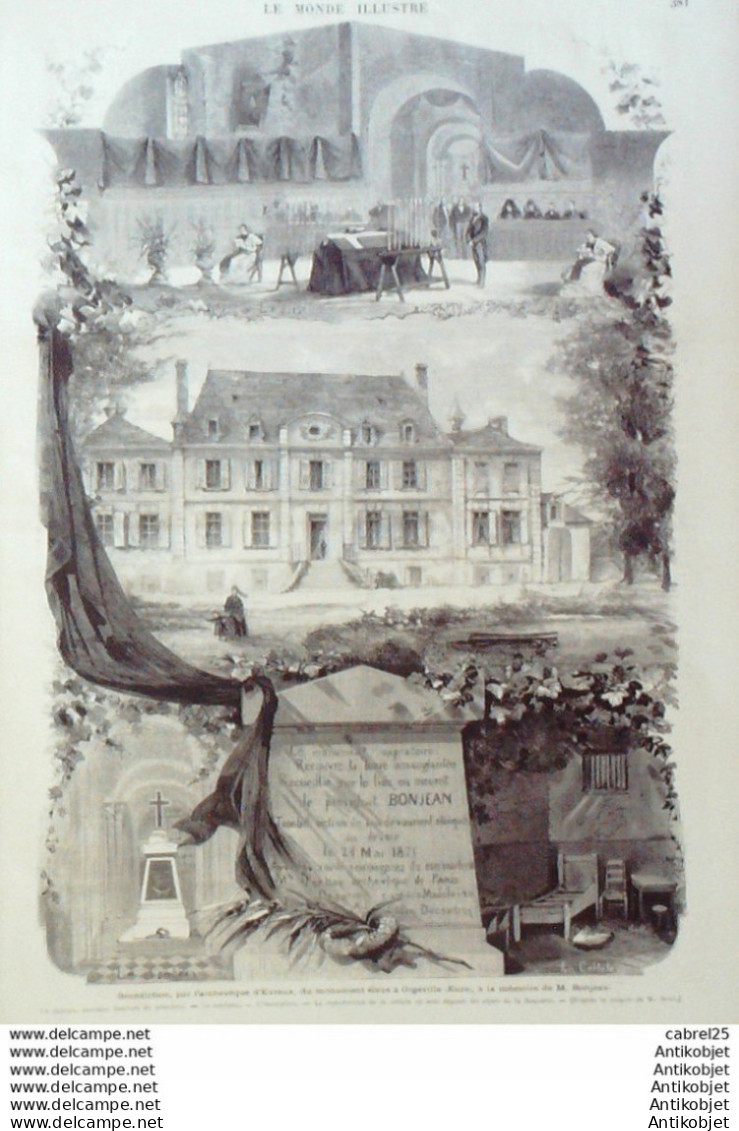 Le Monde Illustré 1872 N°793 Peronne (80) Chatellerault (86) Orgeville (28) Birmanie Ambassadeurs Montlery (91) - 1850 - 1899
