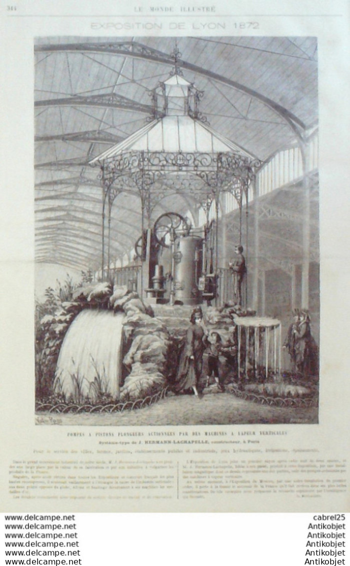 Le Monde illustré 1872 n°790 Toulon (83) Espagne Madrid San Isodro Manaria Bilbao Arras (62) Reims (51) Wagon Terrasse