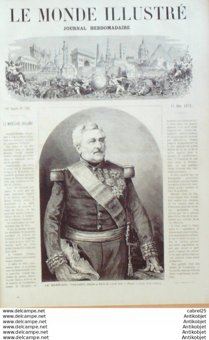 Le Monde Illustré 1872 N°792 Argentine Cordoba Suisse Geneve Espagne Bilbao Onate Maréchal Vaillant - 1850 - 1899