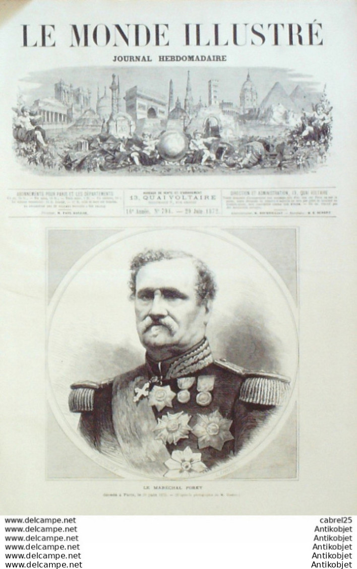 Le Monde Illustré 1872 N°794 Juvisy (94) Vendome (41) Peronne (80) St Come (37) Prieuré - 1850 - 1899